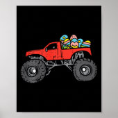 Kinder Red Monster Truck Eggs Easter Hunting Boy Poster (Voorkant)