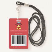 Kinder Red UFO-partij Alien Research Security Pass Badge (Achterkant met draagriem)