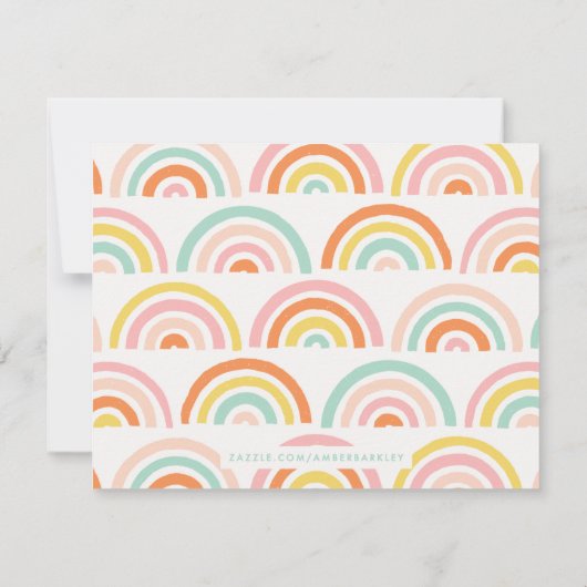 Kinder regenbogen Kaart - Tangerine (Achterkant)