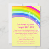 Kinder regenboog 6 e verjaardag gele verjaardag ui kaart (Achterkant)