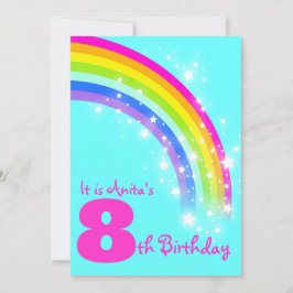 Kinder regenboog 8e verjaardag van aqua - verjaard kaart