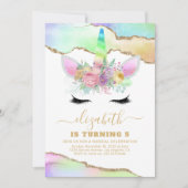 Kinder regenboog eenhoorn Verjaardag Kaart (Voorkant)