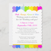 Kinder regenboog foto cloud 5e verjaardag uitnodig kaart (Achterkant)