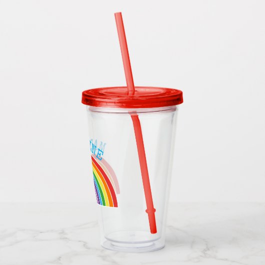 Kinder regenboog Gepersonaliseerde meisjes  Acryl Drinkbeker (Links)