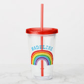 Kinder regenboog Gepersonaliseerde meisjes  Acryl Drinkbeker (Voorkant)