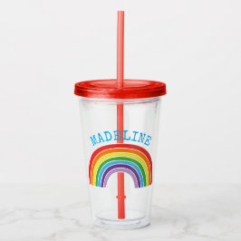 Kinder regenboog Gepersonaliseerde meisjes  Acryl Drinkbeker