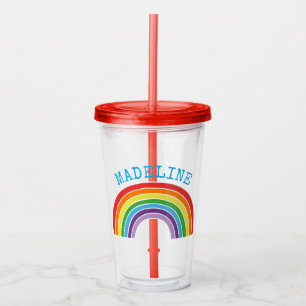 Kinder regenboog Gepersonaliseerde meisjes  Acryl Drinkbeker