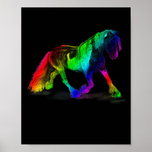 Kinder Regenboog Paard Paardrijden Esquireian T S Poster