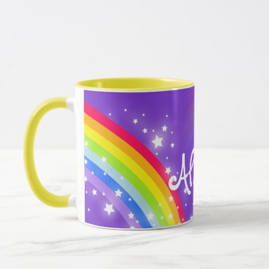 Kinder regenboog paarse rode mok (Links)