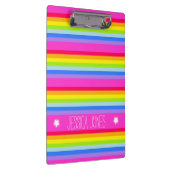 Kinder regenboog strepen roze volledige naam klemb klembord (Rechts)