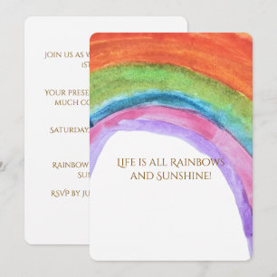 Kinder regenboog waterverf verjaardag kaart