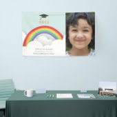 Kinder regenboog wolken kleuterschool Afstuderen F Spandoek (Beurs)