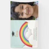 Kinder regenboog wolken kleuterschool Afstuderen F Spandoek (Verticaal)