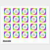 Kinder regenboogbladwijzer vierkante sticker (Vel)