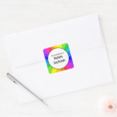 Kinder regenboogbladwijzer vierkante sticker (Envelop)