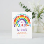 Kinder regenboogdag dames met kleurrijke meisjes uitnodiging briefkaart (Staand voorkant)