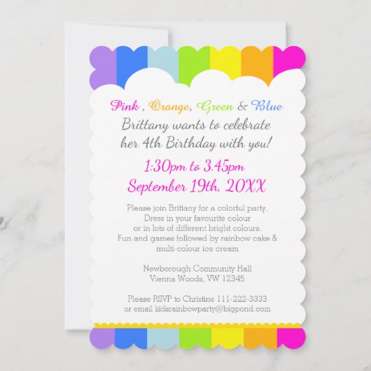 Kinder regenboogfotowolk vijfde verjaardag kleurri kaart (Achterkant)