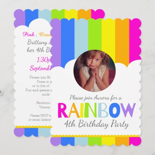 Kinder regenboogfotowolk vijfde verjaardag kleurri kaart (Voorkant / Achterkant)