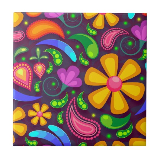 Kinder regenboogkleur abstract tegeltje (Voorkant)