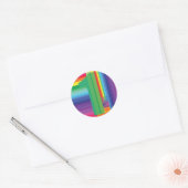 Kinder regenboogkleurige 1e verjaardag ronde sticker (Envelop)