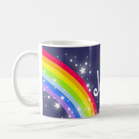 Kinder regenboogmarine voegt jouw naam mok toe (Links)