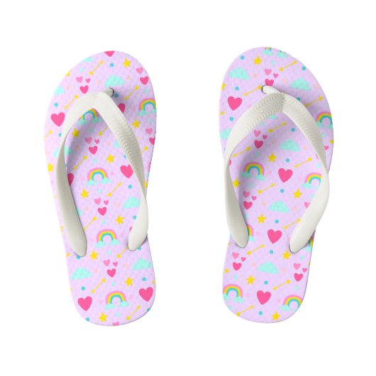 Kinder regenboogregenboogpatronen Teenslippers (Voetbed)