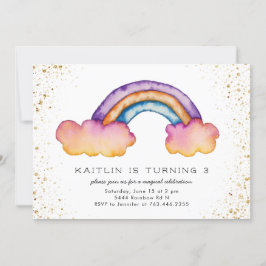 Kinder regenboogwolk: Birthday Party Kaart