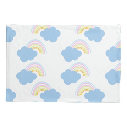 Kinder regenboogwolken Stoodle Pattern Hoesje Kussensloop (Achterkant)
