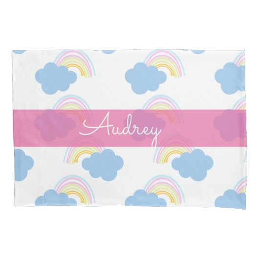 Kinder regenboogwolken Stoodle Pattern Hoesje Kussensloop (Voorkant)