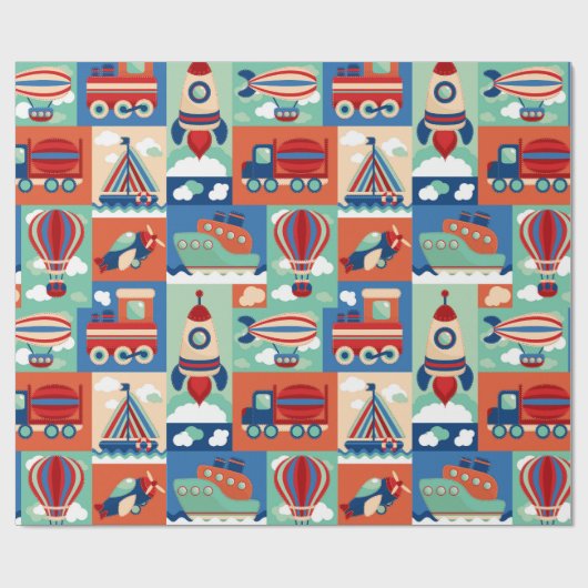 Kinder reizen cadeaupapier (Vlak)