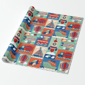 Kinder reizen cadeaupapier (Uitgerold)