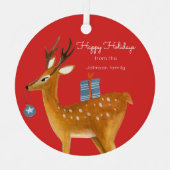 Kinder rendierkerst metalen ornament (Voorkant)