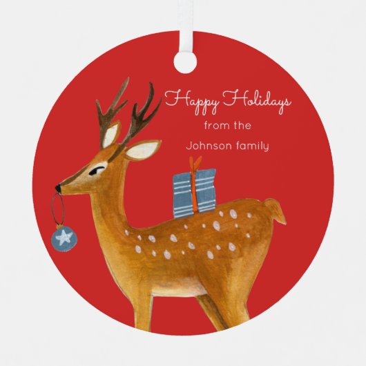 Kinder rendierkerst metalen ornament (Voorkant)