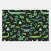 Kinder reptiel amfibisch dierpatroon inpakpapier vel (Voorkant 2)