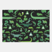 Kinder reptiel amfibisch dierpatroon inpakpapier vel (Voorkant)