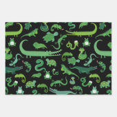Kinder reptiel amfibisch dierpatroon inpakpapier vel (Voorkant 3)