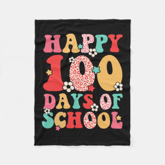 Kinder Retro Groovy 100 dagen Gelukkige 100ste dag Fleece Deken