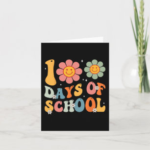 Kinder Retro Groovy 100 dagen Gelukkige 100ste dag Kaart