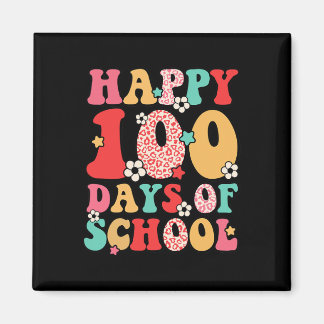 Kinder Retro Groovy 100 dagen Gelukkige 100ste dag Magneet