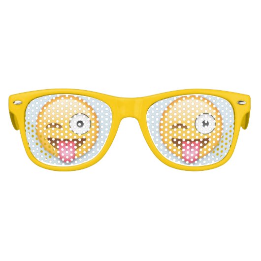 Kinder Retro Party Emoji Shades Kinder Zonnebril (Voorkant)