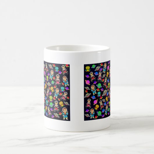 Kinder Retro Robots en Astronauten Koffiemok (Center)