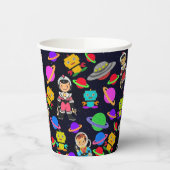 Kinder Retro Robots en Astronauten Papieren Bekers (Links)