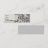 Kinder Retro Rocket Skinny-profielkaarten Mini Visitekaartje (Voorkant / Achterkant)