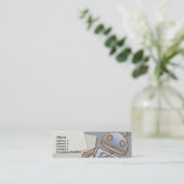 Kinder Retro Rocket Skinny-profielkaarten Mini Visitekaartje (Staand voorkant)