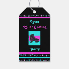 Kinder Retro Rolschaatsen Party Gift Label Cadeaulabel