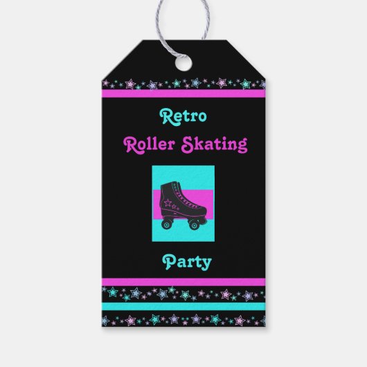 Kinder Retro Rolschaatsen Party Gift Label Cadeaulabel (Voorkant)