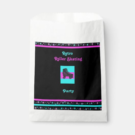 Kinder Retro Rolschaatsen Party voorkeurstas Bedankzakje (Voorkant)