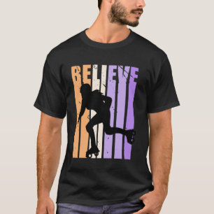 Kinder retro rolschaatsteam geloven in de praktijk t-shirt