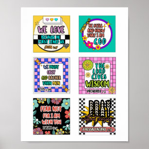 Kinder retro schattige bijbelvers Schrift poster