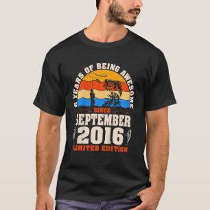 Kinder retro september 2016 6 jaar oud Gevist 6th T-shirt